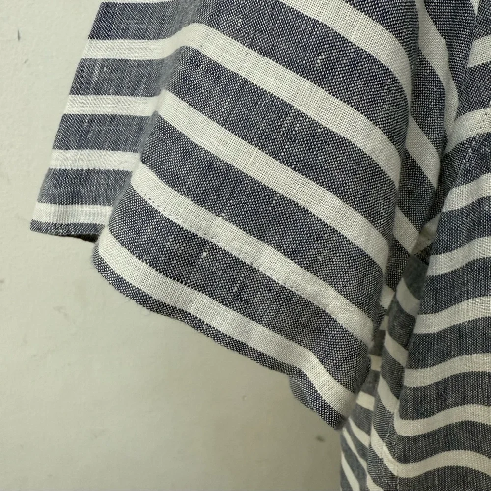 J. Crew Linen Striped Oxford Button Down Shirt